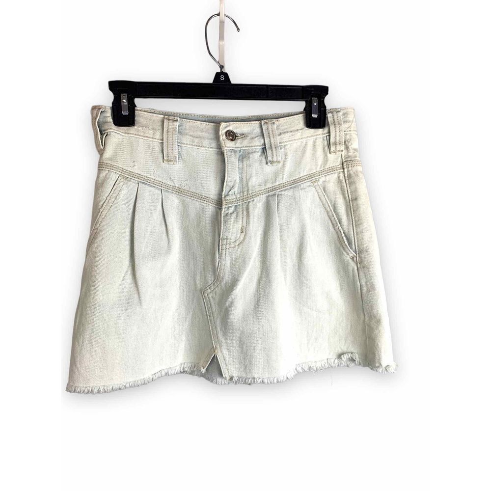 Free People We The Free pleated Mom Pleated Denim Skirt